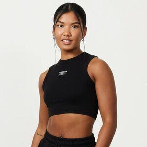 VANQUISH FITNESS | DENIM BLUE | REJUVENATE CROPPED TANK TOP | WOMEN'S SIZE M